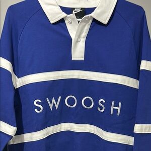 Nike Blue and White Rugby Shirt